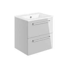 Pilton 510mm Wall Hung Vanity Unit with Basin in Gloss Grey